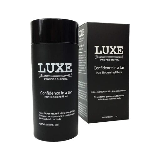 LUXE Hair Thickening Fibers - CONFIDENCE IN A JAR - 2 Months+ Supply ! - Hypoallergenic, Dermatologist Tested - Multiple Colors Available ( Dark Brown )