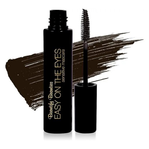 EASY ON THE EYES Sensitive Eye Mascara By Beautify Beauties - Hypoallergenic Mascara For Contact Lens Wearers - Non-irritating, Fragrance-free Mascara For Natural Looking Lashes- 0.35 oz ( Black/Brown )