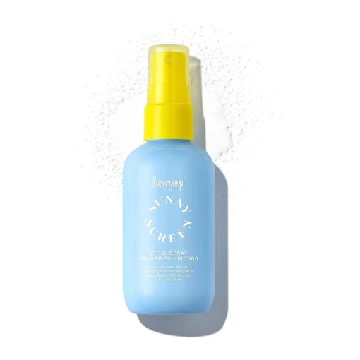 Supergoop ! Sunnyscreen 100 % Mineral Spray SPF 50, 3.4 fl oz - Face & Body Sunscreen for Babies & Kids - 100 % Non-Nano Mineral Formula - Pediatrician Tested, Hypoallergenic, Fragrance & Silicone Free