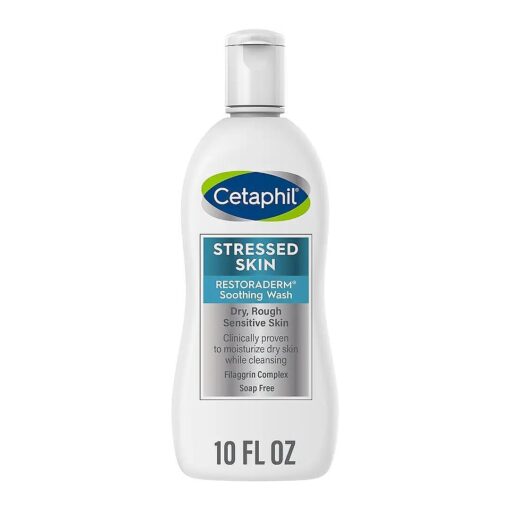 Cetaphil RESTORADERM Soothing Wash, 10 fl oz, Soothes Dry, Stressed Skin, Hypoallergenic, Soap & Paraben Free, National Eczema Association Endorsed