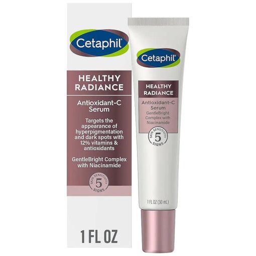 Cetaphil Face Serum, Healthy Radiance Antioxidant-C Serum, Visibly Reduces Look of Dark Spots and Hyperpigmentation, Designed for Sensitive Skin, Hypoallergenic, Fragrance Free,1 oz