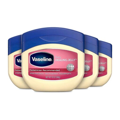 Vaseline Petroleum Jelly Baby Skincare Protective & Pure 4 Count Treats Dry Skin And Prevents Chaffed Skin From Diaper Rash Hypoallergenic And Gentle On Skin 13oz