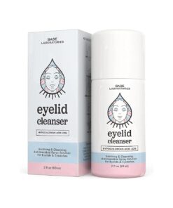 Base Laboratories 0.02 % Hypochlorous Acid Eyelid Cleanser Spray, Tea Tree & Saline Infused, 60mL