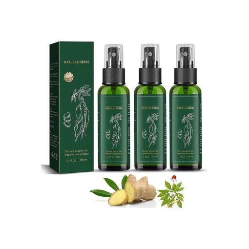 3PCS KORTIN Red Ginseng Hair Regeneration Spray, KORTIN Red Ginseng Hair Regeneration Spray, Hyungang Korea Ginseng Hair Regrowth Serum Spray, Ginger Hair Growth Spray Serum for Women & Men