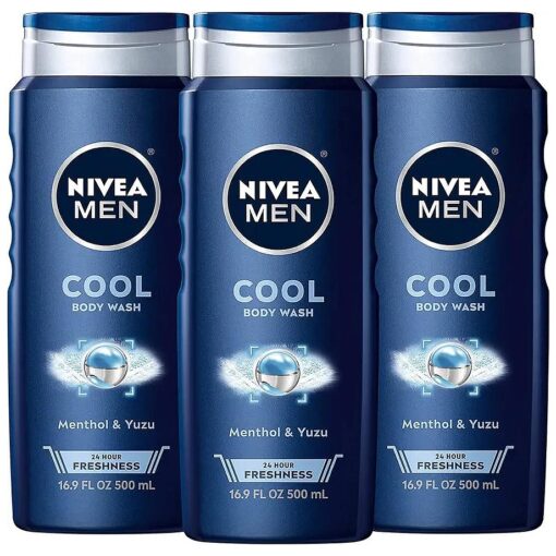 Cool Body Wash with Icy Menthol, 3 Pack of 16.9 Fl Oz Bottles