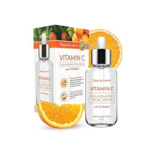 Vitamin C & Collagen Face Serum - Improve Skin Elasticity, Reduce Dark Spots & Wrinkles, Brighten Complexion - 1.69 Fl, oz/ 50ml