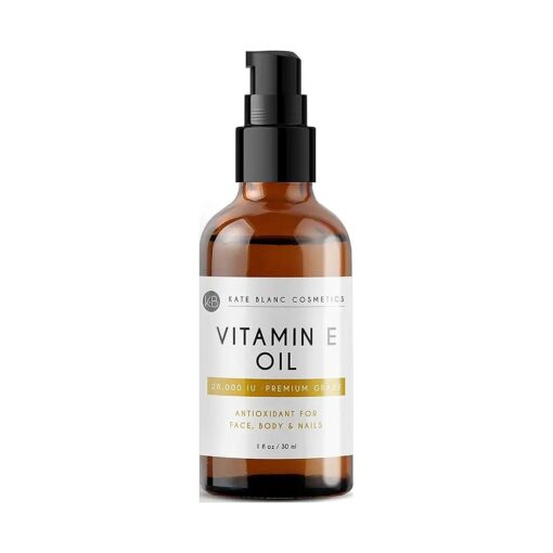 Kate Blanc Cosmetics Vitamin E Oil for Skin and Face ( 1oz ) Moisturizes Face and Skin, 28,000 IU, Reduce Appearance of Scars, Wrinkles, Dark Spots, DIY Lip Gloss