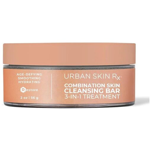 Urban Skin Rx Combination Skin Cleansing Bar | 3-in-1 Daily Cleanser, Exfoliator, and Mask Smooths, Hydrates, Improves the Appearance of Skin Tone + Texture, Formulated with Salicylic Acid | 2.0 Oz