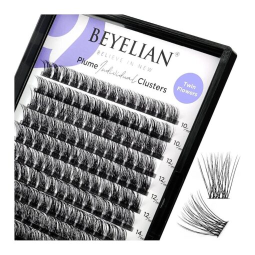 BEYELIAN Lash Clusters, 168 Pcs Individual Cluster Lashes, 10-16mm C Curl DIY Eyelash Extension Super Thin Band Resuable Soft Glue Bonded Lash Extensions ( Style3 0.07 Mix Black Band )