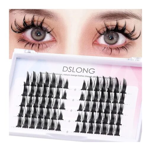 DSLONG Manga Lashes Natural Look Individual Lash Wispy Silky Anime Eyelashes Cluster Japanese Cosplay False Eyelashes Reusable, Look Like Extensions DIY At Home ( cosplay lashes )