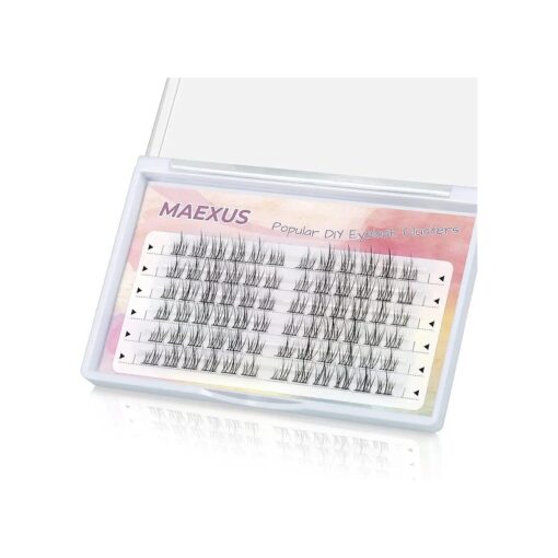 MAEXUS Lash Clusters DIY Eyelash Extensions 72 Clusters Lashes Natural Look Individual Lashes Eyelash Clusters Extensions Wispy Lashes Cluster DIY at Home ( 6/8/10/12 MM )