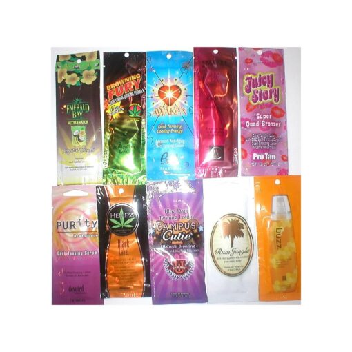 Wholesale Lot 60 Indoor Sun Tan Lotion Bronzers Tanning Bed Sample Packs Packages