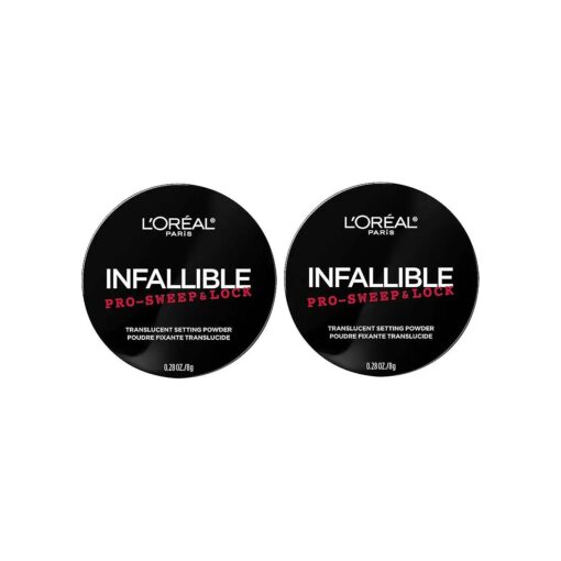 L'Oreal Paris Makeup Infallible Pro Sweep and Lock Translucent Loose Setting Powder, Controls Shine and Blurs Pores, Sets Makeup, Long-Lasting & Lightweight, 2 Count