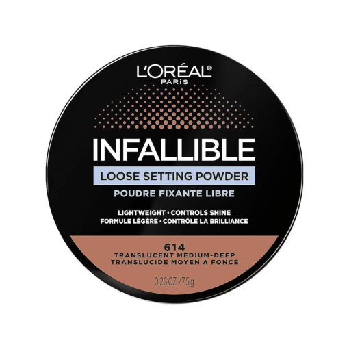 L'Oreal Paris Infallible Tinted Loose Setting Powders, Matte Finish, Lightweight, No White Cast, 2 Shades From Light To Deep, Translucent Light-medium, 0.26 Oz