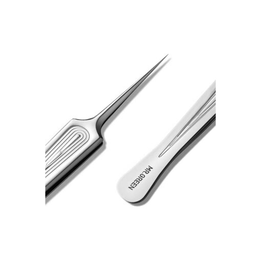 MR.GREEN Ingrown Hair Tweezers Needle Nose Pointed Tips Tweezers For Eyebrows Splinters Blackhead Removal Acne Clip Extractor ( Long )