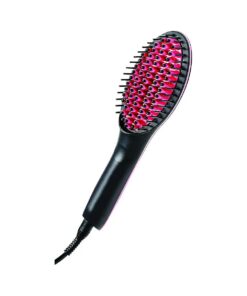 Simply Straight Ceramic Hair Straightening Brush, Black/Pink