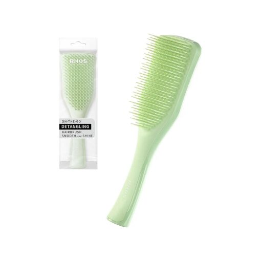 Detangler Hair Brush for Women, Men and Kids-Pain Free Hair Brush for Smoothing, Anti Breakage-Detangling Hair Brush without Ball Tips for Curly, Thick, Wavy, Thin, Wet & Dry Hair ( Green )