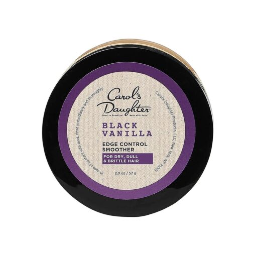 Carol 's Daughter Black Vanilla Edge Control for Curly, Wavy or Natural Hair, Clear Edge Smoother for Dry, Dull or Brittle Hair, 2 Oz