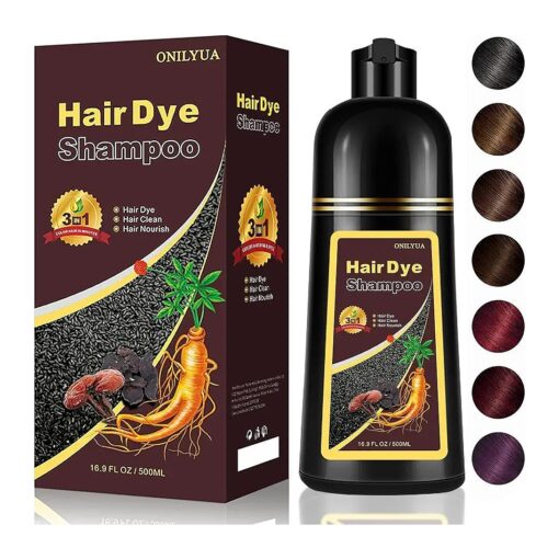 Instant Brown Hair Dye Shampoo for Grey Hair Coverage, 3-in-1 Hair Color Shampoo for Women & Men, Natural Plant Bubble Shampoo Hair Dye Colors Hair in Minutes, Long-Lasting, Champu Para Canas