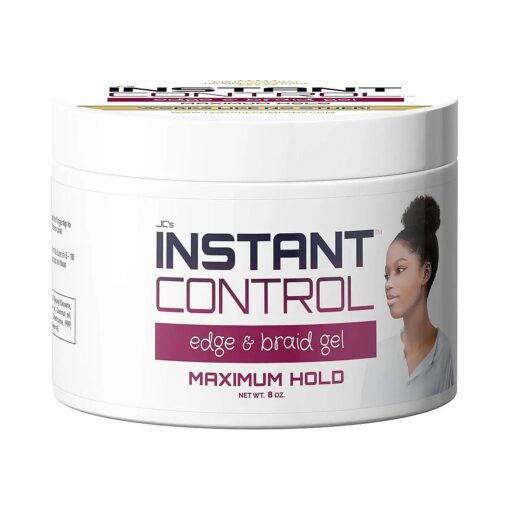 JC 's Instant Control Edge & Braid Gel Max, Hold 8 oz .