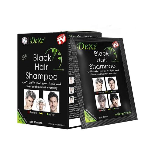 Instant Hair Dye Hair Color Shampoo Semi-Permanent Hair Shampoo - 10-Bag/Box ( black )