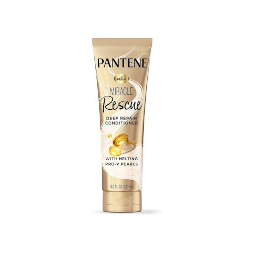 Pantene Miracle Rescue Deep Conditioner for Dry Damaged Hair with Melting Pro-V Pearls, Hair Treatment Transforms, Softens, and Repairs Hair, For All Hair Types, Safe for Color Treated Hair, 8.0 oz