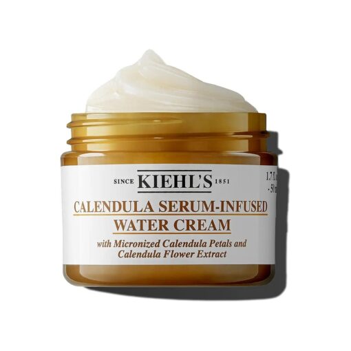 Kiehl 's Calendula Serum Infused Water Cream, Soothing Gel Moisturizer for All Skin Types, Visibly Evens Skin Tone & Boosts Radiance in 1 Week, 24HR Hydration, Reduces Redness for Fresh & Radiant Skin