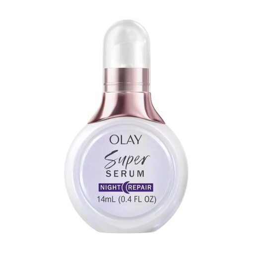 Olay Super Serum Night Repair Trial Size 5-in-1 Lightweight Skin Cell Renewing Face Serum, 0.4 fl oz, Wrinkle Correcting Skin Care Treatment with Salicylic Acid, Niacinamide, Lactic Acid, Glycerin