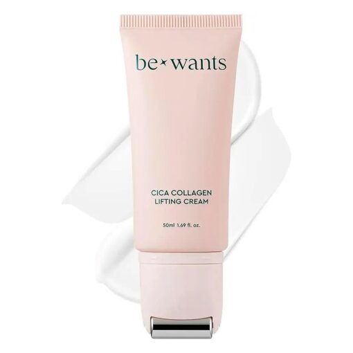 Bewants Cica Collagen Lifting Cream - Neck and decollete wrinkle care, instant face lifting cream, massage application, vegan, cruelty-free, 1.7 fl oz