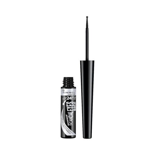 Rimmel London Scandaleyes Bold Liquid Eyeliner, Long-Wearing, Easy Removal, Intense Color, 001, Black, 0.08oz