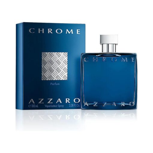 Azzaro Chrome Parfum - Fresh Aromatic Mens Cologne - Intense Fougere Citrus Fragrance - Notes of Bergamot - Lasting Wear for Day & Night - Masculine Clean Scent - Luxury Perfumes for Men