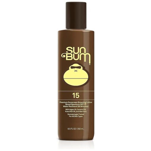 Sun Bum SPF 15 Browning Lotion | Vegan and Hawaii 104 Reef Act Compliant ( Octinoxate & Oxybenzone Free ) Broad Spectrum Moisturizing UVA/UVB Sunscreen Tanning Lotion with Vitamin E | 8.5 oz