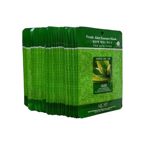 MJ Fresh Aloe Essence Face Skin Mask Pack Elastic, Moisturized, Clean, Relaxed 30Pcs ( Aloe )