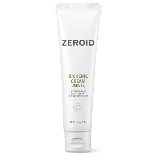 ZEROID Richenic Cream with Urea 5 % Intensive Care Korean Dermocosmetic Skincare for Dry & Disordered Skin ( 2 oz./60 ml ) ( 60 mL )