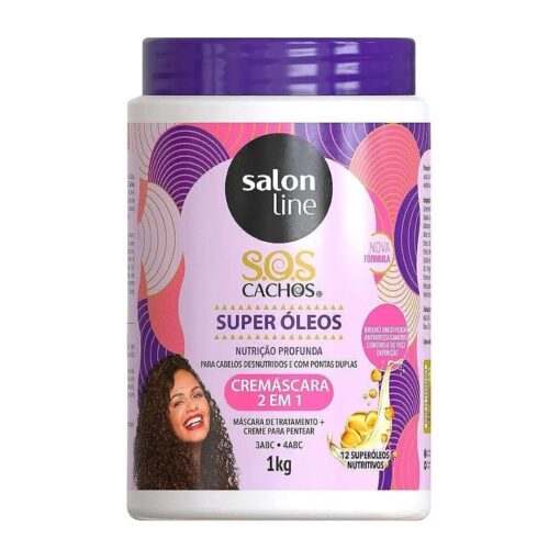 Linha Tratamento ( SOS Cachos ) Salon Line - Cremascara 2X1 Nutritiva 1000 Gr - ( Salon Line Treatment ( SOS Curls ) Collection - Nutricious CreamMask 2 in 1 Net 35.27 Oz )