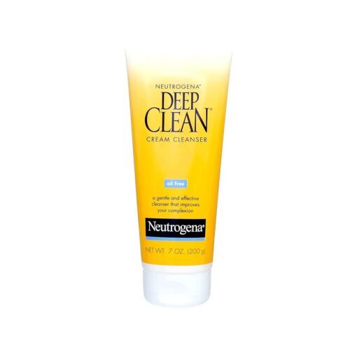 Neutrogena Deep Clean Daily Facial Cream Cleanser with Beta Hydroxy Acid to Remove Dirt, Oil & Makeup, Alcohol-Free, Oil-Free & Non-Comedogenic, 7 fl, oz ( Pack of 2 )