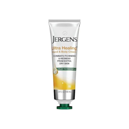 Jergens Ultra Healing Hand & Body Cream for Dry Skin, 3.4 Ounces, Formulated with Vitamins C, E & B5 plus Plant Protein Complex, for Extra Dry Skin Relief