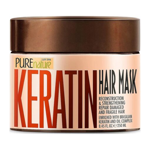 Keratin Hair Mask - Hydrating and Moisturizing Treatment for Dry, Damaged Hair and Split Ends - Deep Conditioner Repair Products for Women - Ideal for Curly and Frizzy Hair - Salon Grade Products