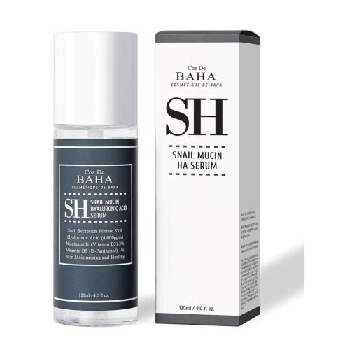 Cos De BAHA Snail Repair Intensive Facial Serum with Vitamin B3, 2 % Niacinamide, and 5 % Allantoin - 4 Fl Oz ( 120ml )