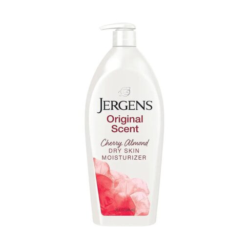 Jergens Original Scent Dry Skin Lotion, Body and Hand Moisturizer for Long Lasting Skin Hydration, with HYDRALUCENCE blend and Cherry Almond Essence, 32 Ounce