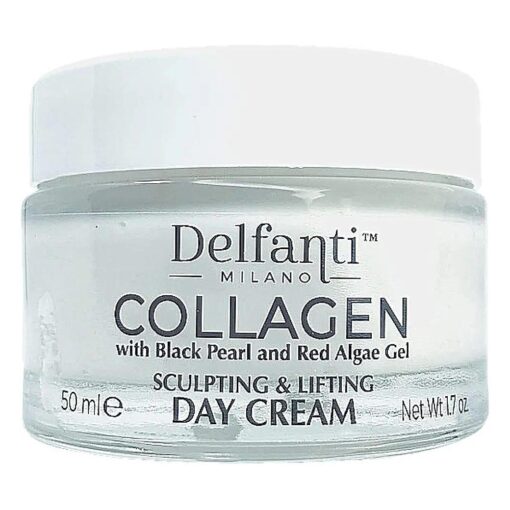 Delfanti-Milano * COLLAGEN SCULPTING AND LIFTING Day Face Cream * Face and Neck Moisturizer with BLACK PEARL and RED ALGAE GEL * Made in Italy