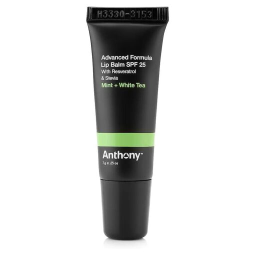 Anthony 25 SPF Lip Balm with Sunscreen for Lips - Contains Green Tea Extract, Shea Butter & Vitamin E - Moisturizing Repair Care Treatment for Chapped & Dry Lips - Mint & White Tea Flavor