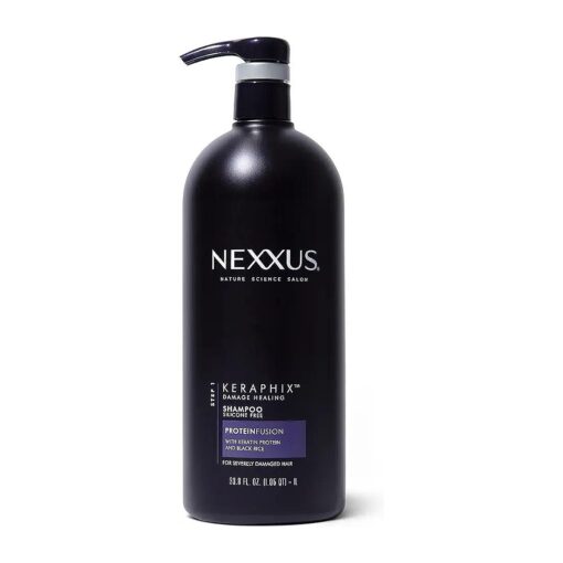 Nexxus Keraphix Shampoo With ProteinFusion for Damaged Hair Keratin Protein, Black Rice, Silicone-Free 33.8 oz