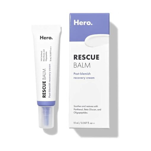 Hero Cosmetics Rescue Balm Post-Blemish Recovery Cream - Intensive Nourishing and Calming for Dry, Red-Looking Skin ( 0.5 fl, oz )