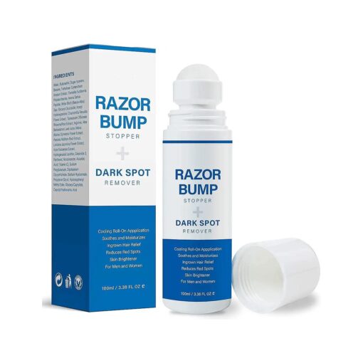 Razor Bump Stopper with Ingrown Hair Treatment : Razor Bumps Treatment for Men and Women, After Shave Solution for Ingrown Hairs and Razor Burns, Roll on Applicator- 3.38 Fl Oz