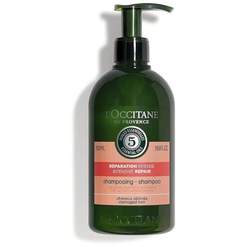 L'OCCITANE Intensive Repair Shampoo : Silicone-Free Shampoo, 3X Stronger Hair *, Strengthens Brittle Hair, Reveal Shine, With Vitamin B5, Vegan, Refill Available