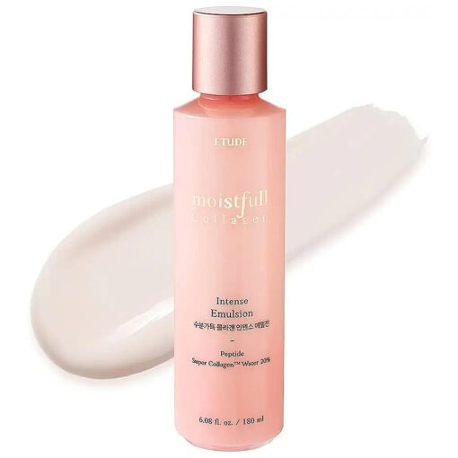 ETUDE House Moistfull Collagen Intense Facial Emulsion 180ml | Intense Hydrating Super Collagen Skin Care Emulsion | Korean Facial Moisturizer with Low-Molecular Peptides Included for All Skin Type