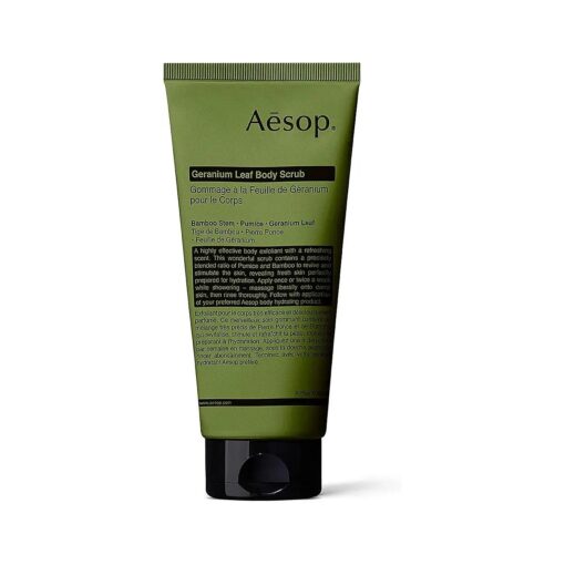 Aesop Geranium Leaf Body Scrub - Invigorating Exfoliant For Smooth, Hydrated Skin - 6.2 oz