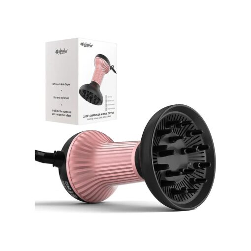 Diffuser Hair Dryer for Curly Hair : Professional 2 in 1 Diffuser & Hair Dryers with Ionic & Ceramic Technology for Wavy Hair Enhances Curls and Waves While Reducing Frizz, Gifts for Women