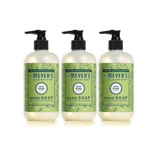 MRS. MEYER 'S CLEAN DAY Hand Soap, Made with Essential Oils, Biodegradable Formula, Limited Edition Iowa Pine, 12.5 Fl, Oz - Pack of 3